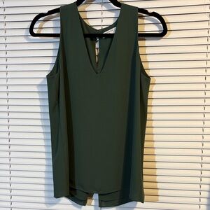 Babaton Deep Green V-Neck Blouse